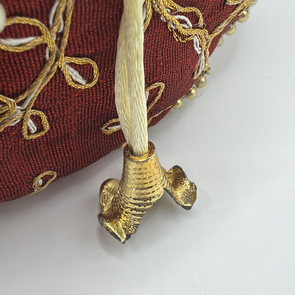 2 Indian PursesI Batwa I Potli Bag I Orange & Red I Made in India Weddings - Picture 15 of 16